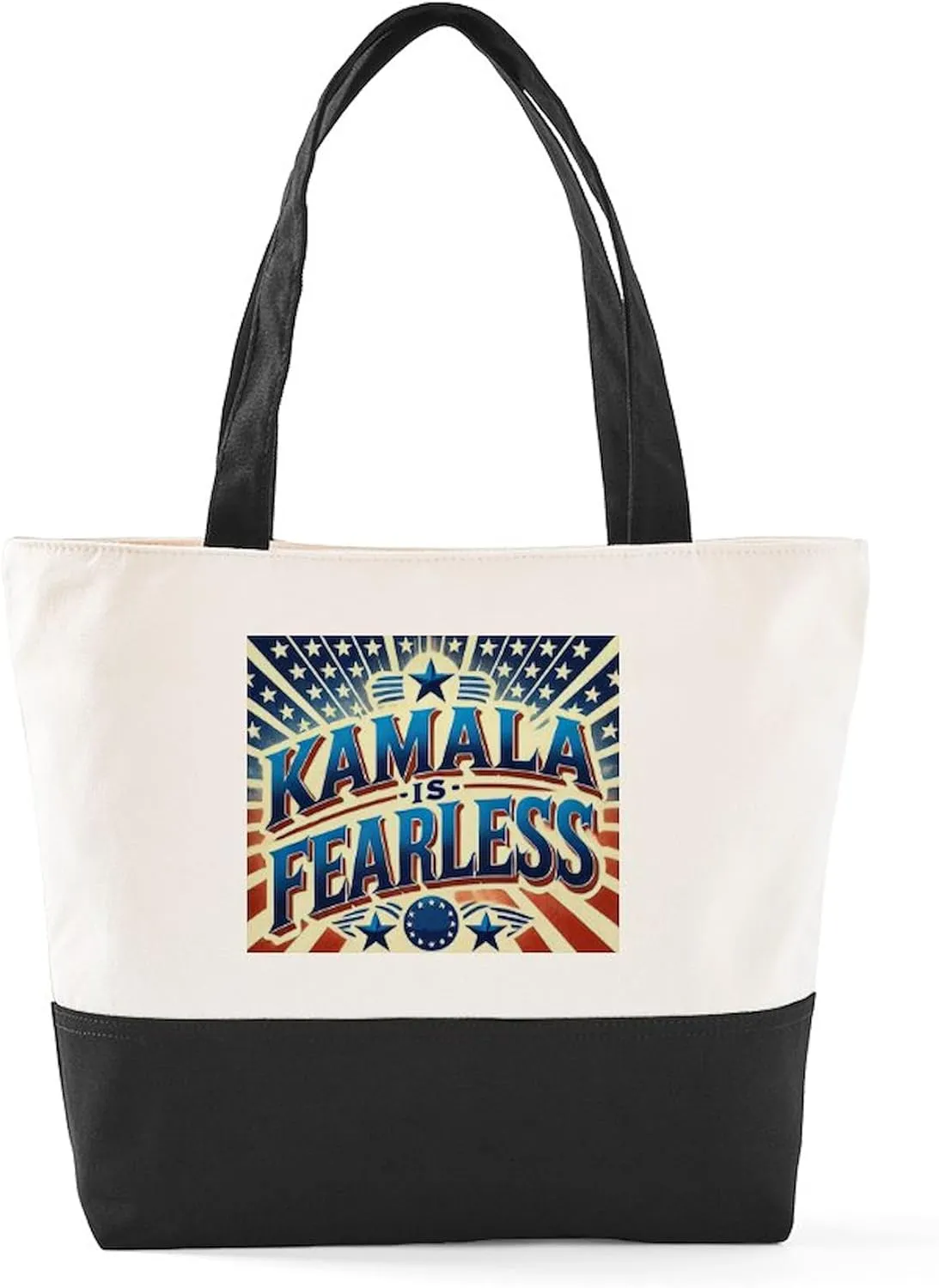 CafePress Kamala Is Fearless Canvas Tote Top Zipper Closure