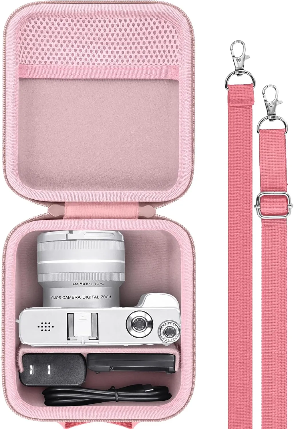 Camera Case Compatible with YIGLLO/Zostuic/Duluvulu/VJIANGER/Gavonde 4K Digital Camera for Photography Auto-Focus Vlogging Camera with 3inch 180° Flip Screen(Pink Case)