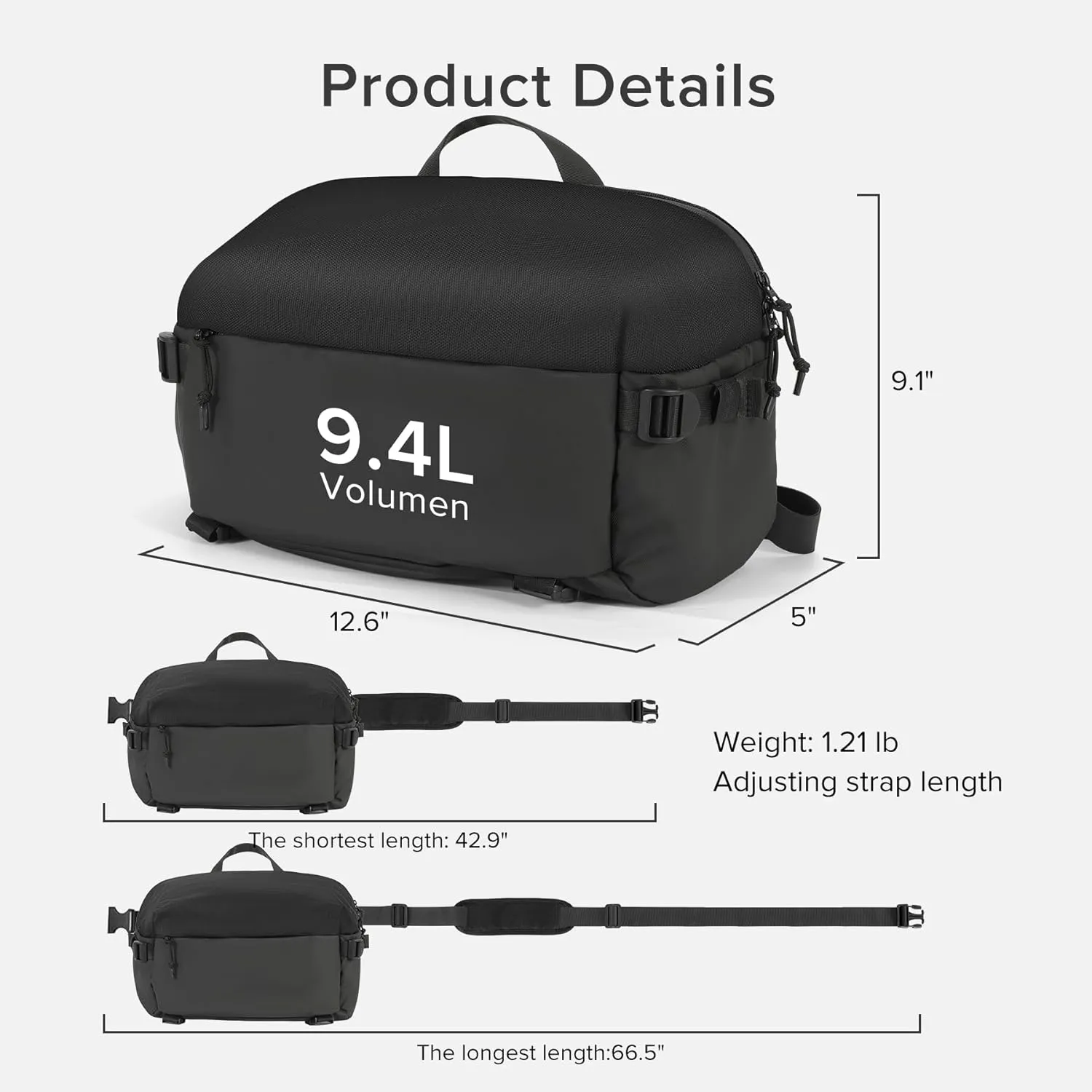 Camera Sling Bag for Travel Black – Waterproof Crossbody DSLR Bag with Rain Cover & Tripod Holder, Ultra Lightweight Design Fits Canon/Nikon/Sony Mirrorless Cameras