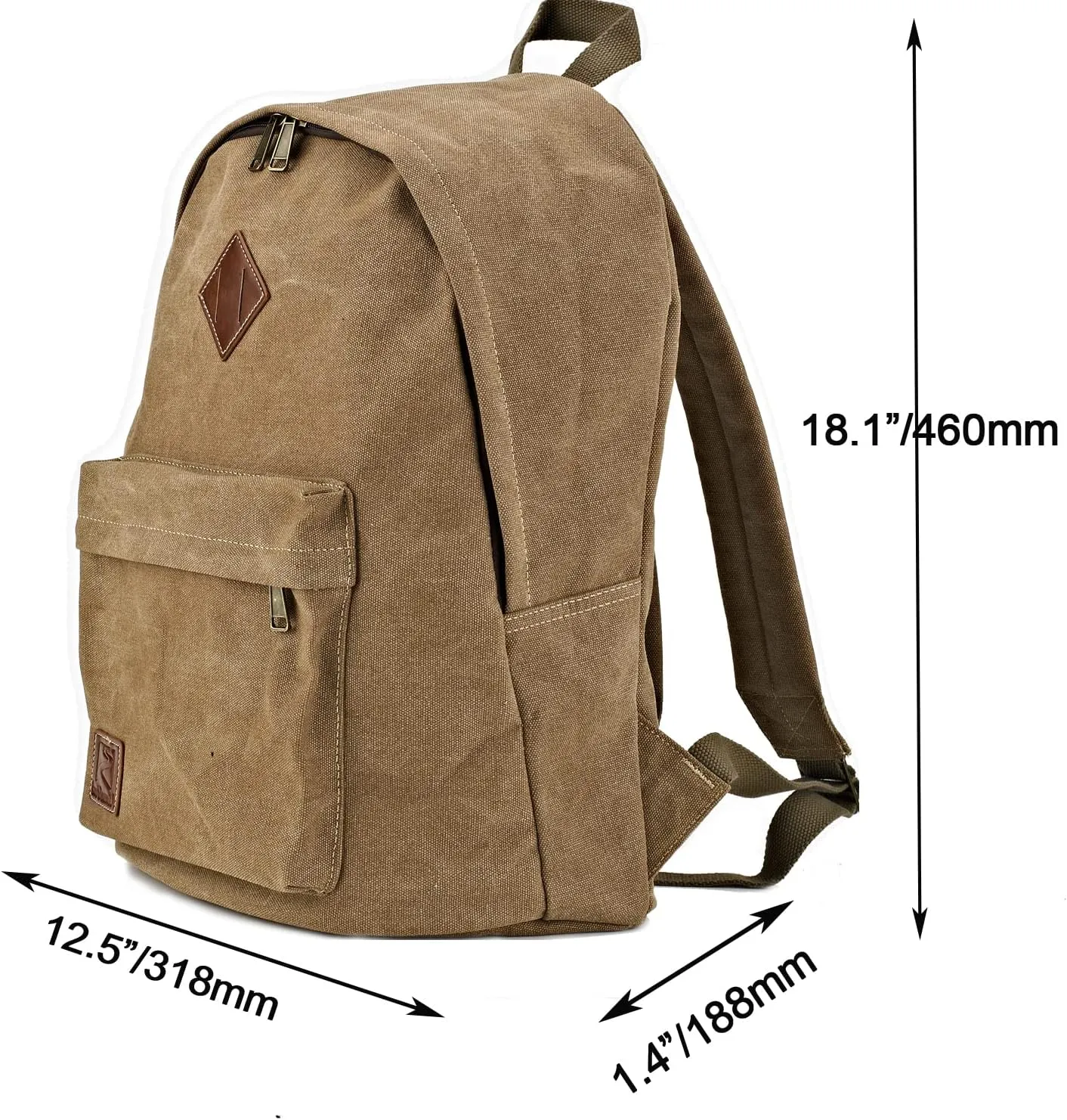 Canvas Laptop Backpack, Durable Rucksack, Travel Bag Fits 15.6 Inch Notebook for Men Women Factory Directly(Coffee)