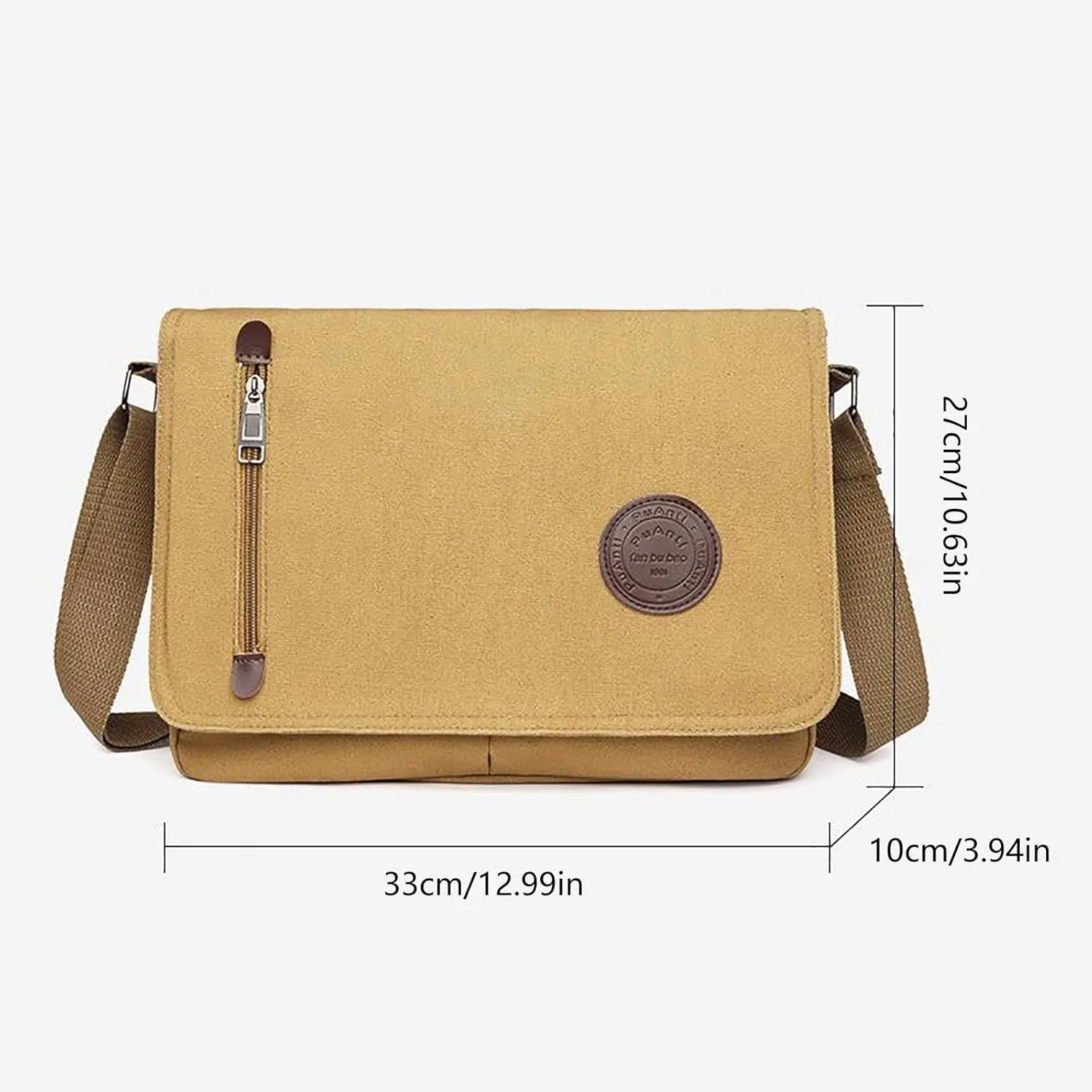 Canvas Messenger Bag Laptop Bag For Men Women For School Work Travel Wedding Bag (Black, One Size)