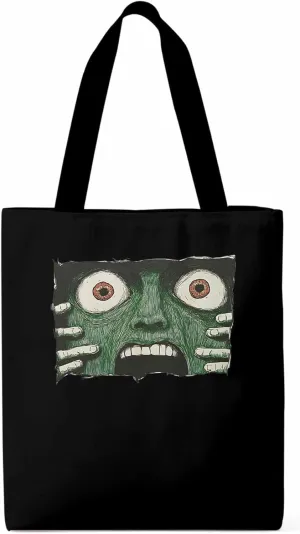Canvas Tote Bag, Abstract Feats Face Eyes patterned Canvas Tote Handbags for Women Shoulder Bag,