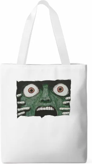 Canvas Tote Bag, Abstract Feats Face Eyes patterned Canvas Tote Handbags for Women Shoulder Bag,