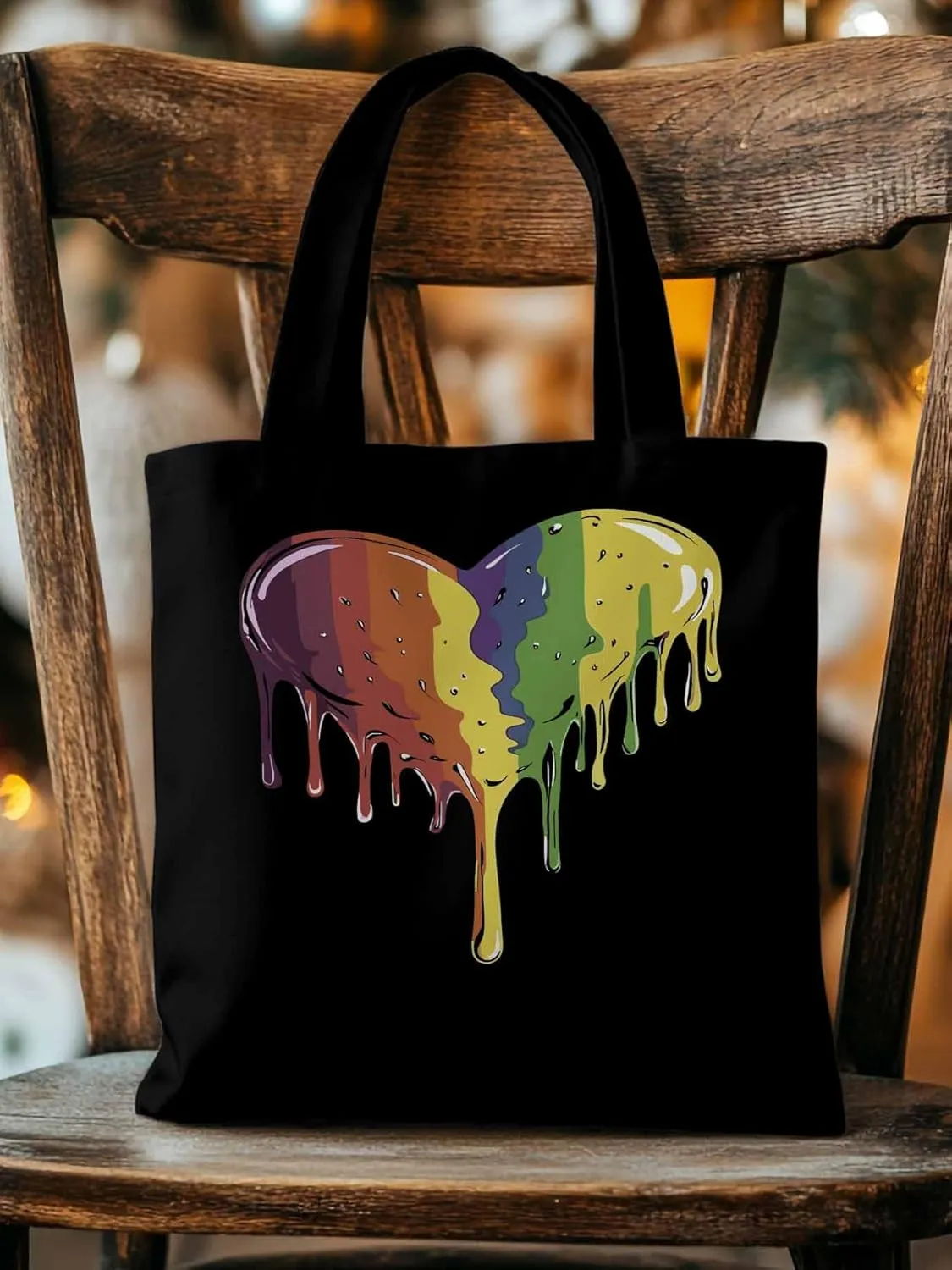 Canvas Tote Bag, Abstract Graffiti Love Heart Aesthetic Canvas Tote Handbags for Women Shoulder Bag