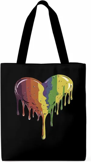 Canvas Tote Bag, Abstract Graffiti Love Heart Aesthetic Canvas Tote Handbags for Women Shoulder Bag
