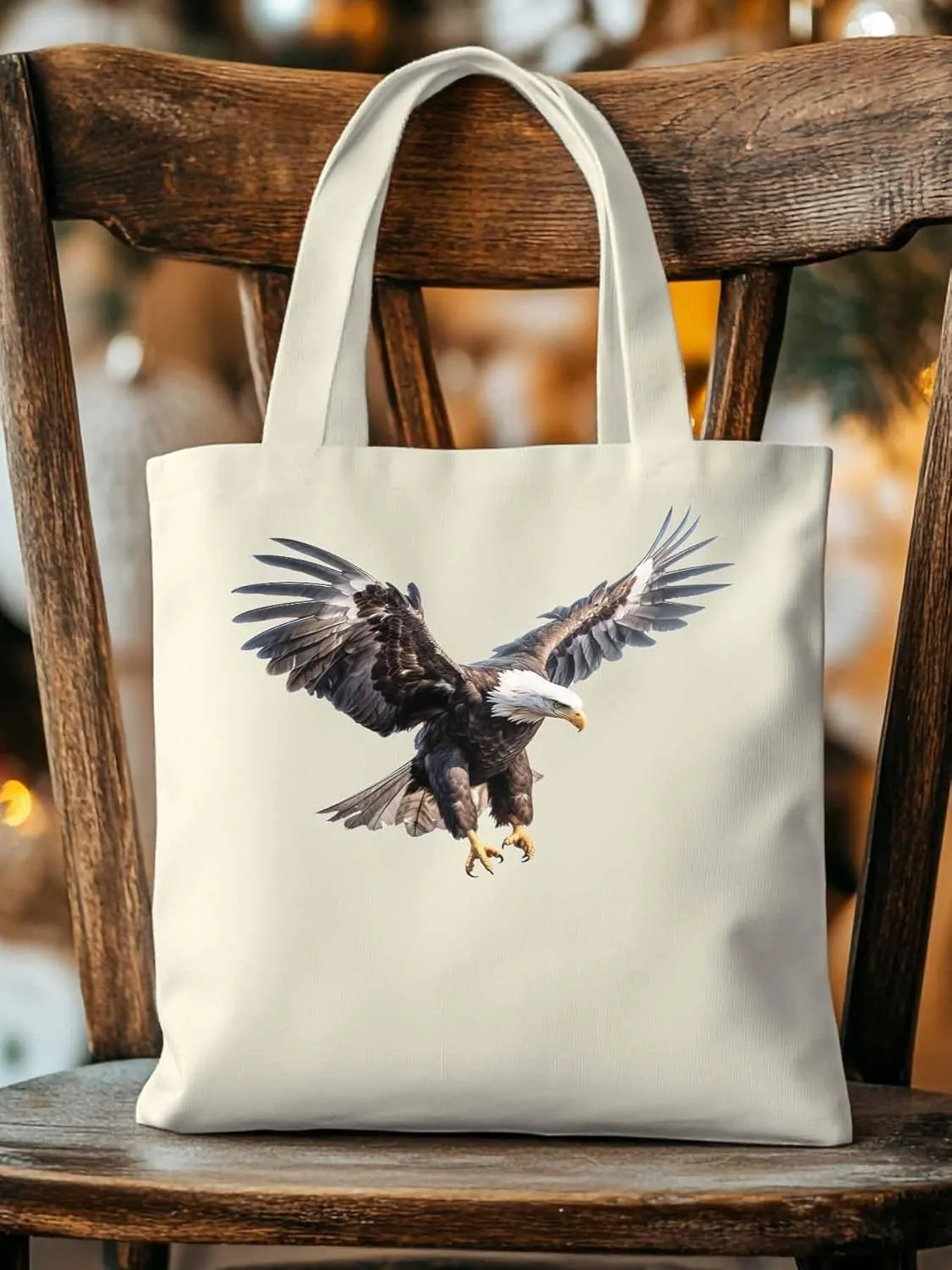 Canvas Tote Bag, Animals Eagles Print patterned Canvas Tote Handbags for Women Shoulder Bag,