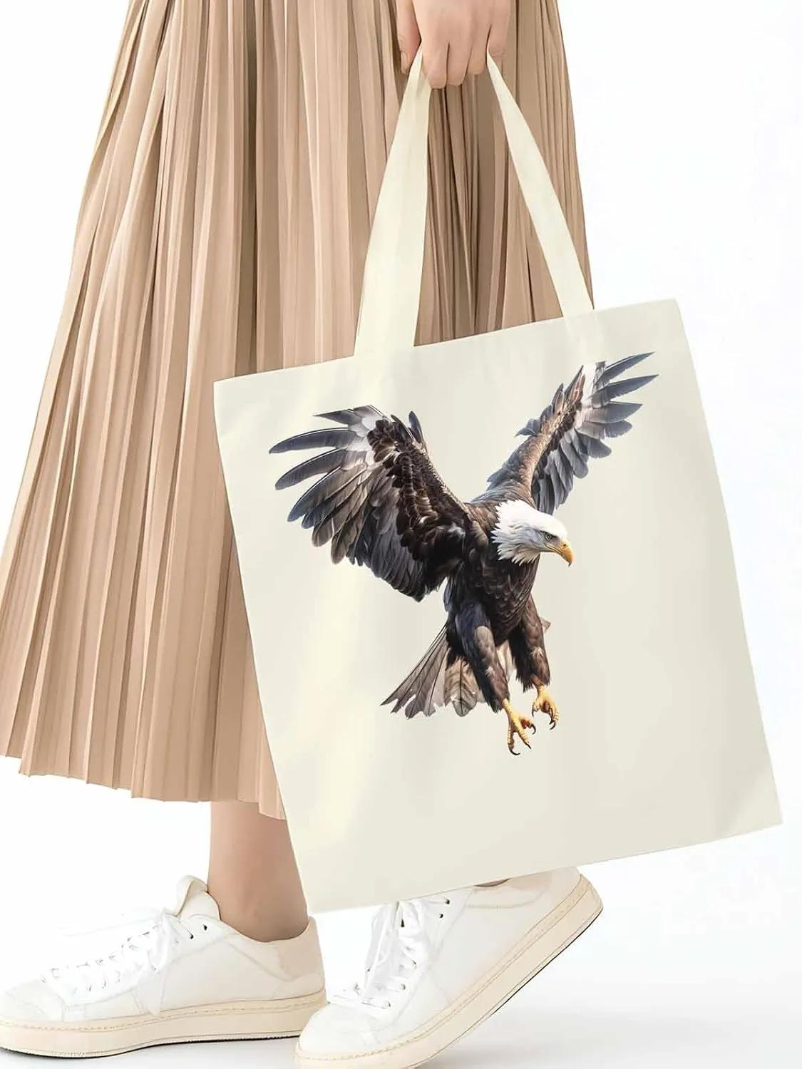 Canvas Tote Bag, Animals Eagles Print patterned Canvas Tote Handbags for Women Shoulder Bag,