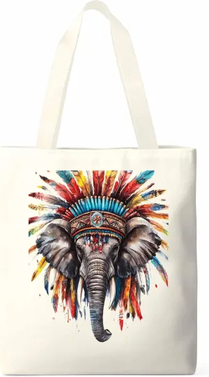 Canvas Tote Bag, Elephants Print patterned Canvas Tote Handbags for Women Shoulder Bag,