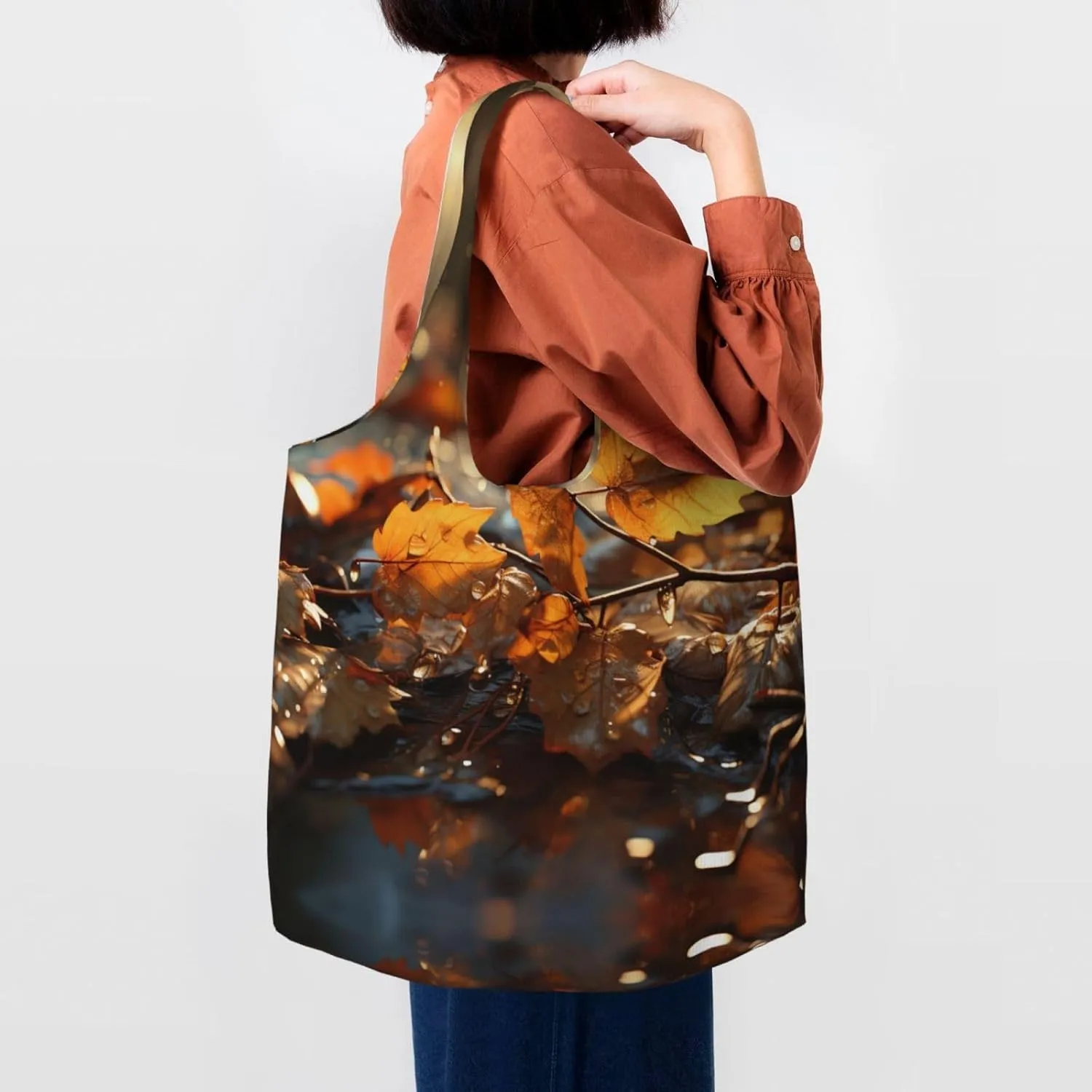 Canvas Tote Bag Lightweight Reusable Grocery Shopping Bag Big Eyed Dog Handbag for Women Men