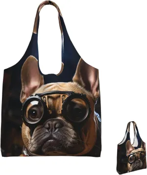 Canvas Tote Bag Lightweight Reusable Grocery Shopping Bag Golden Retriever Sunflower Handbag for Women Men