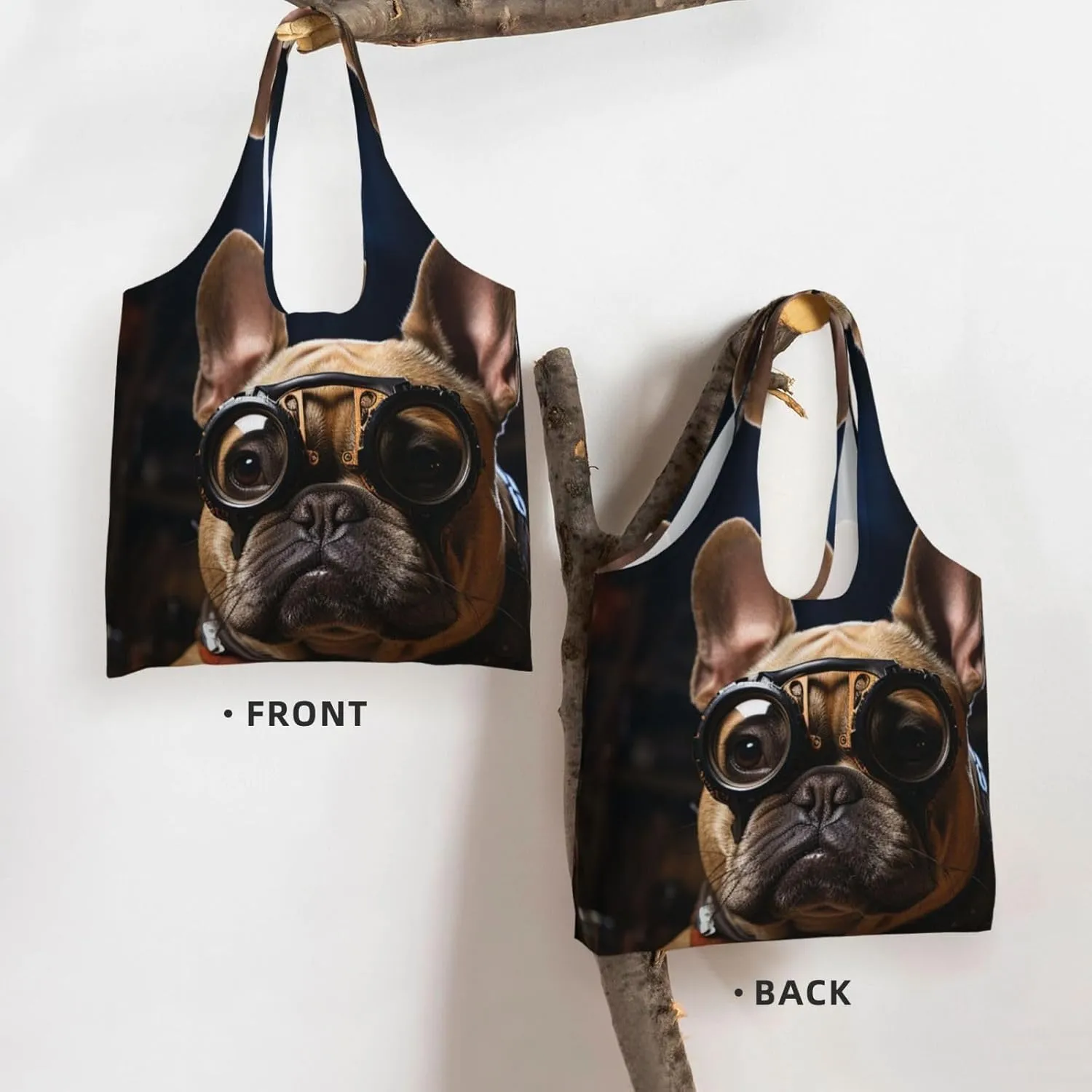 Canvas Tote Bag Lightweight Reusable Grocery Shopping Bag Golden Retriever Sunflower Handbag for Women Men
