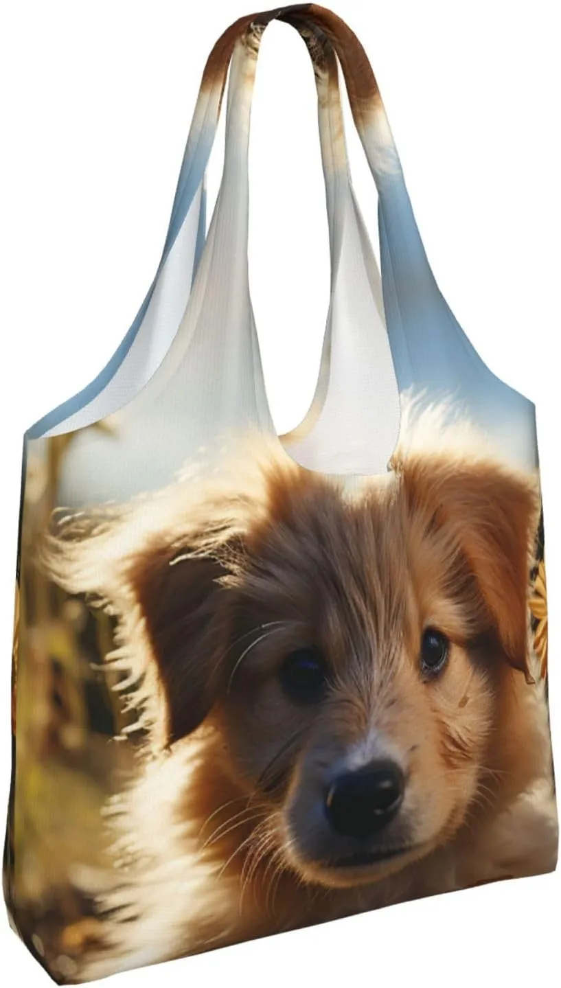 Canvas Tote Bag Lightweight Reusable Grocery Shopping Bag Rainbow Curve Handbag for Women Men