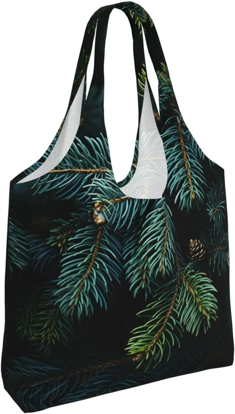 Canvas Tote Bag Lightweight Reusable Grocery Shopping Bag Rainbow Curve Handbag for Women Men
