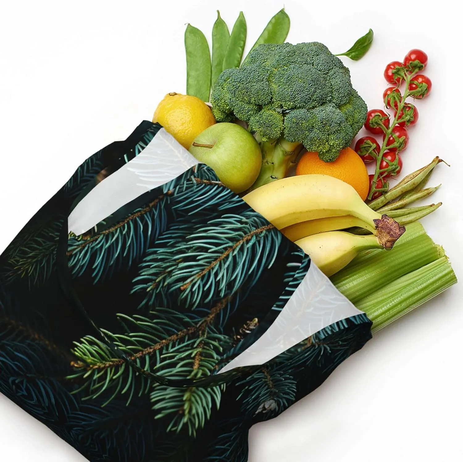 Canvas Tote Bag Lightweight Reusable Grocery Shopping Bag Rainbow Curve Handbag for Women Men