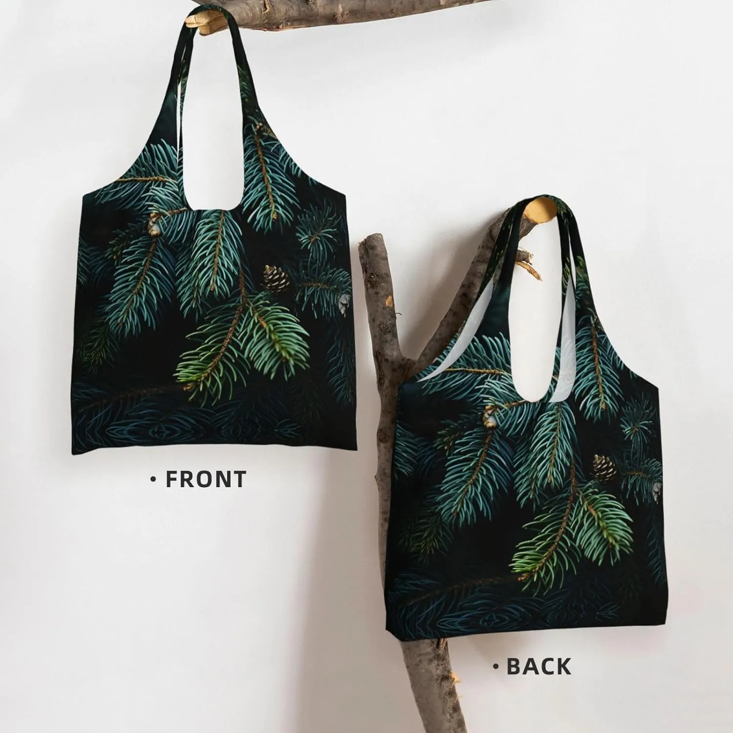 Canvas Tote Bag Lightweight Reusable Grocery Shopping Bag Rainbow Curve Handbag for Women Men