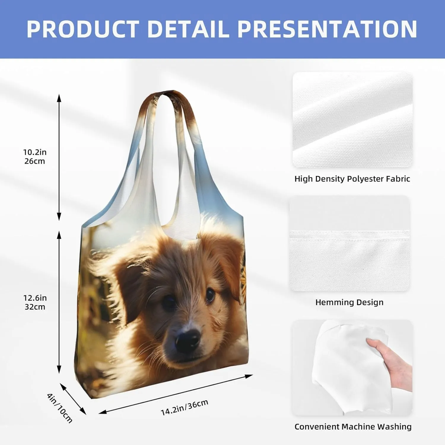 Canvas Tote Bag Lightweight Reusable Grocery Shopping Bag Rainbow Curve Handbag for Women Men