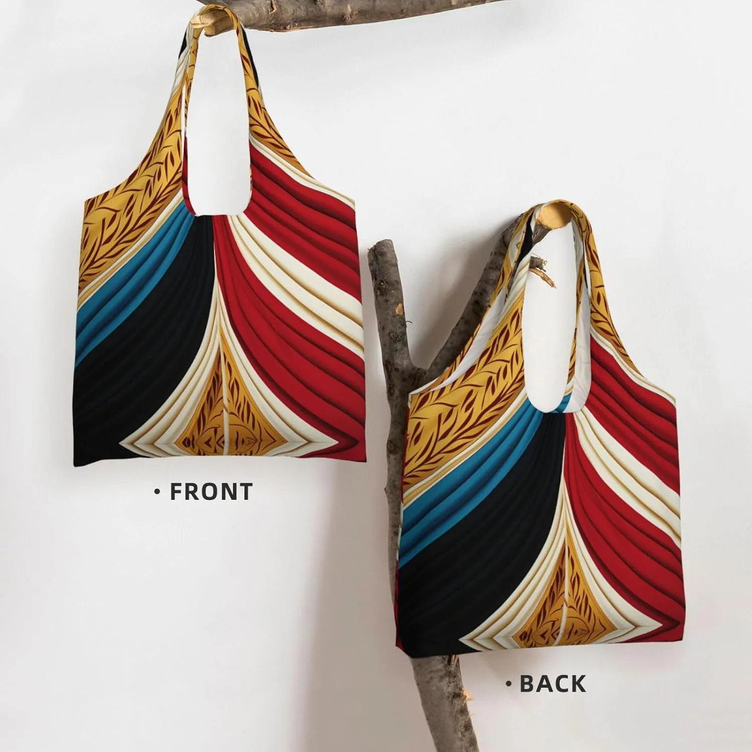 Canvas Tote Bag Lightweight Reusable Grocery Shopping Bag Waves Handbag for Women Men