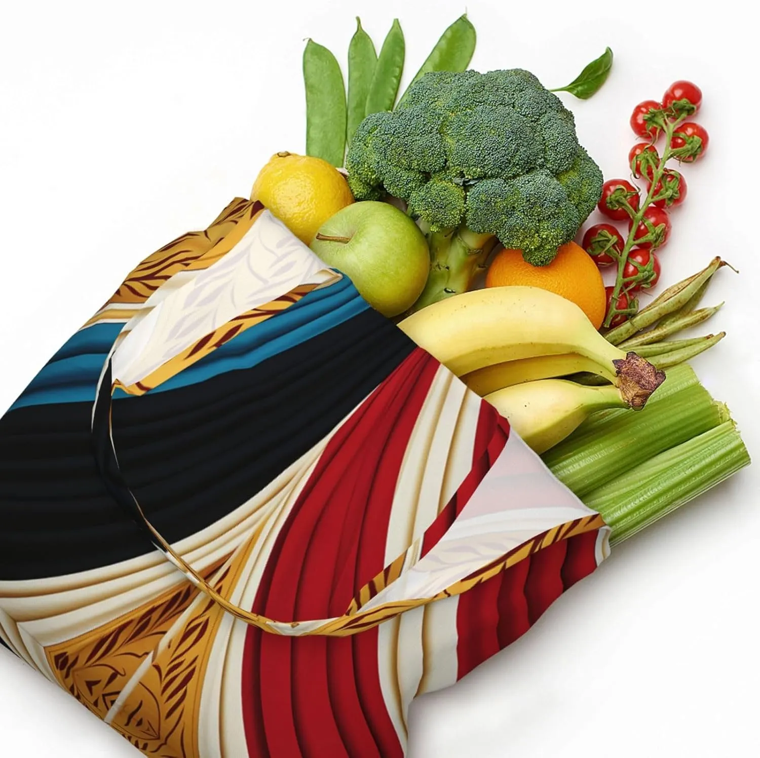 Canvas Tote Bag Lightweight Reusable Grocery Shopping Bag Waves Handbag for Women Men