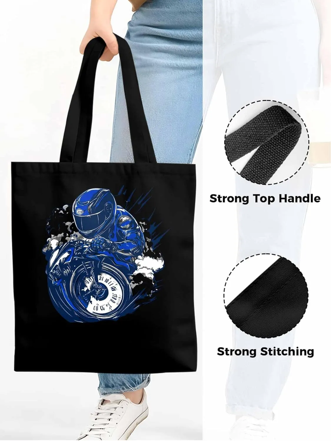 Canvas Tote Bag, Modern Locomotives Graffiti patterned Canvas Tote Handbags for Women Shoulder Bag,