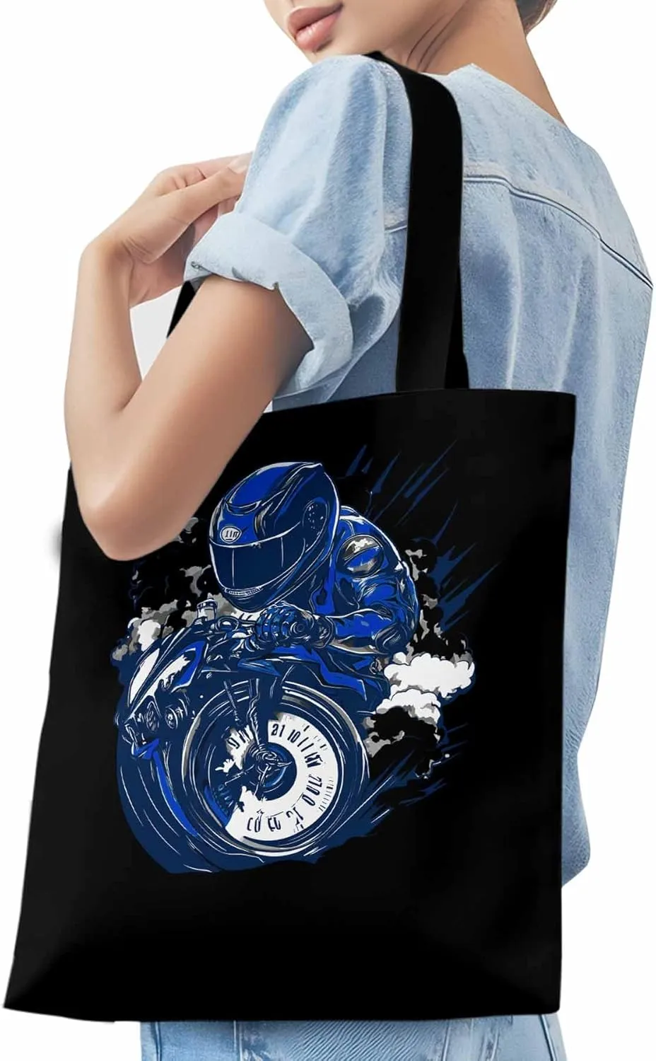 Canvas Tote Bag, Modern Locomotives Graffiti patterned Canvas Tote Handbags for Women Shoulder Bag,
