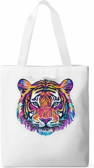 Canvas Tote Bag, Ombre Watercolor Tiger Print patterned Canvas Tote Handbags for Women Shoulder Bag,