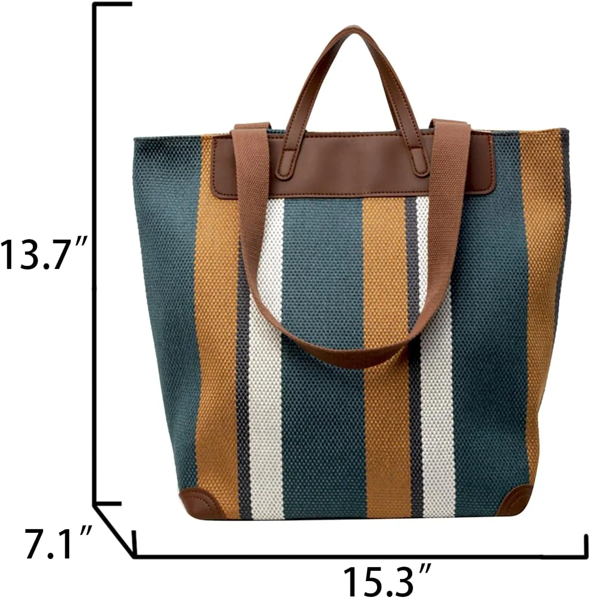 Canvas Tote Bag Tote Bag For Women Tote Bag With Zipper Work Bags For Women Casual Stripes Handbags For Women