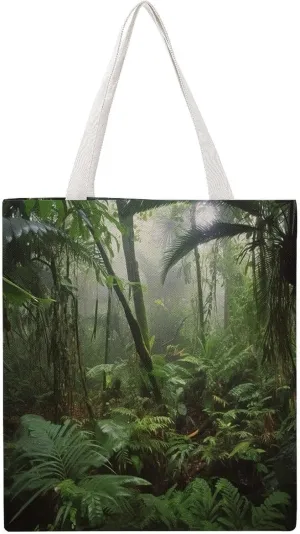 Canvas Tote Bag Tropical Rainforest Printed Tote Handbags Big Martin Canvas Tote Handbags Casual Shoulder Work Bag 15 X 16.1 Inches