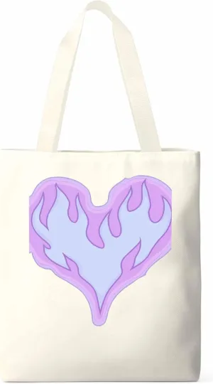 Canvas Tote Bag, Valentine's Day Abstract Fire Love Aesthetic Canvas Tote Handbags for Women Shoulder Bag