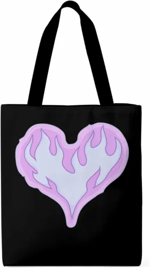 Canvas Tote Bag, Valentine's Day Abstract Fire Love Aesthetic Canvas Tote Handbags for Women Shoulder Bag