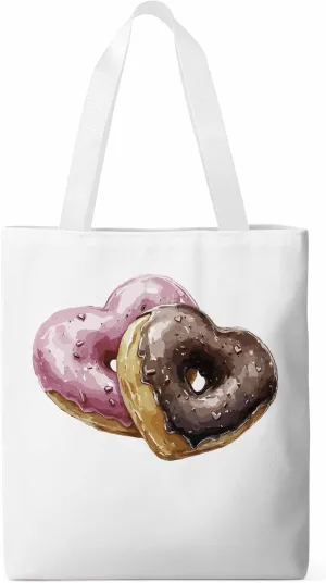 Canvas Tote Bag, Valentine's Day Desserts Aesthetic Canvas Tote Handbags for Women Shoulder Bag