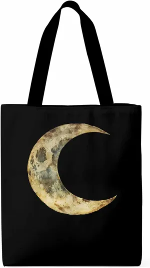 Canvas Tote Bag, Vintage Aesthetic Canvas Tote Handbags for Women Shoulder Bag Watercolor Moon