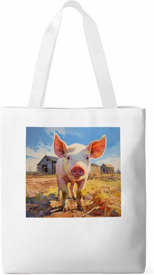 Canvas Tote Bag, Vintage Farmhouse Pig patterned Canvas Tote Handbags for Women Shoulder Bag,
