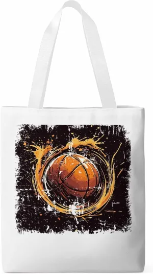 Canvas Tote Bag, Vintage Ink Basketball Sports patterned Canvas Tote Handbags for Women Shoulder Bag,