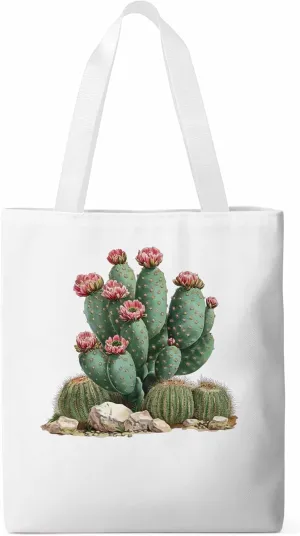 Canvas Tote Bag, Watercolor Cacti Floral patterned Canvas Tote Handbags for Women Shoulder Bag,