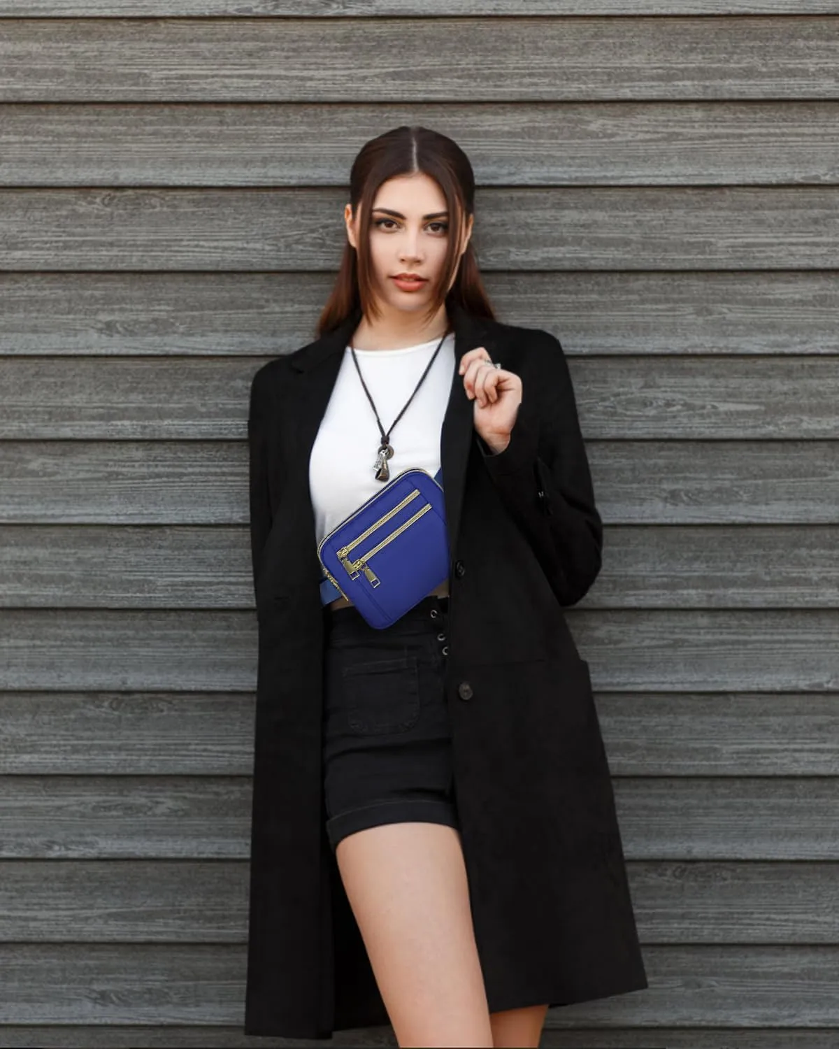 Capolo Fanny Packs for Women Fashion Waist Packs Bag with Adjustable Strap and 4 Zipper Pockets Waterproof Everywhere Crossbody Belt Bag for Workout Running Travelling(Blue)