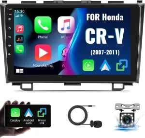 Car Stereo for Honda CRV 2007-2011 Car Radio,MP5 Player with Apple Carplay Android Auto Mirror Link, 9" Touch Screen Car Radio with Bluetooth Backup Camera FM SWC Dual USB Input