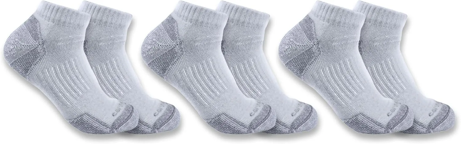 Carhartt Men's Midweight Cotton Blend Low Cut Sock 3 Pack
