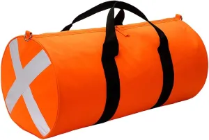 Caribee Orange Duffel Bag with Reflective End Panels for Work, Camping, Sports and Emergency Supplies