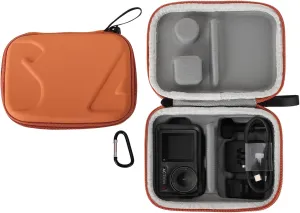 Carrying Case for DJI Osmo Action 5 Pro/4/3, Portable PU Storage Travel Bag for DJI Osmo Action 5 Pro/4/3 Accessories