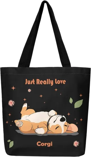 Cartoon Canvas Tote Bag 19.7x5.1 Inch Aesthetic Shoulder Handbags for Shopping Gym