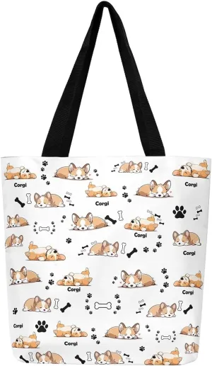 Cartoon Canvas Tote Bag 19.7x5.1 Inch Aesthetic Shoulder Handbags for Shopping Gym