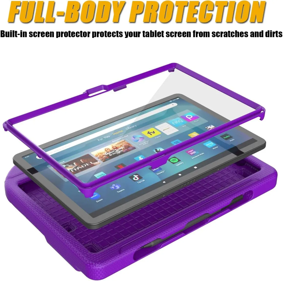 Case for 11Tablets(Only 13th Gen, 2023 Released Model), Not for iPad Nokia 11 inch Tablets, Light Weight Shockproof Case with Screen Protector Handle Stand for 11in Tablets - Purple