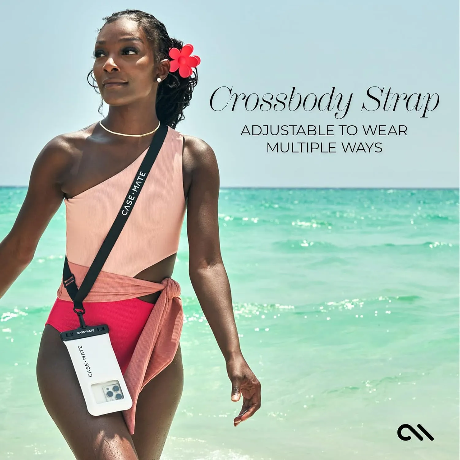Case-Mate IP68 Waterproof Phone Pouch - Floating Waterproof Phone Case with Crossbody Lanyard - Beach Cruise Ship Travel Essentials - Compatible with All Devices - Touchscreen Friendly - Sand Dollar