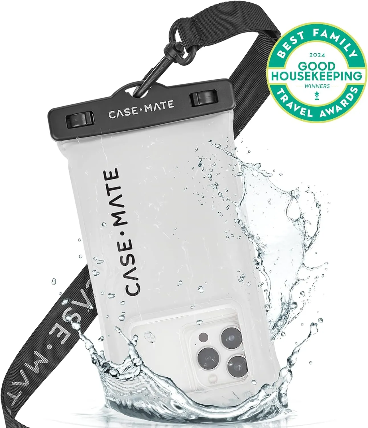 Case-Mate IP68 Waterproof Phone Pouch - Floating Waterproof Phone Case with Crossbody Lanyard - Beach Cruise Ship Travel Essentials - Compatible with All Devices - Touchscreen Friendly - Sand Dollar