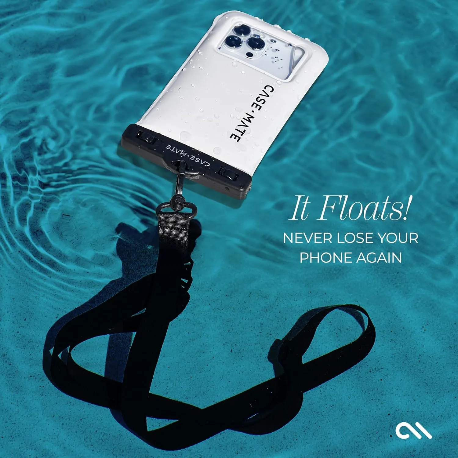 Case-Mate IP68 Waterproof Phone Pouch - Floating Waterproof Phone Case with Crossbody Lanyard - Beach Cruise Ship Travel Essentials - Compatible with All Devices - Touchscreen Friendly - Sand Dollar