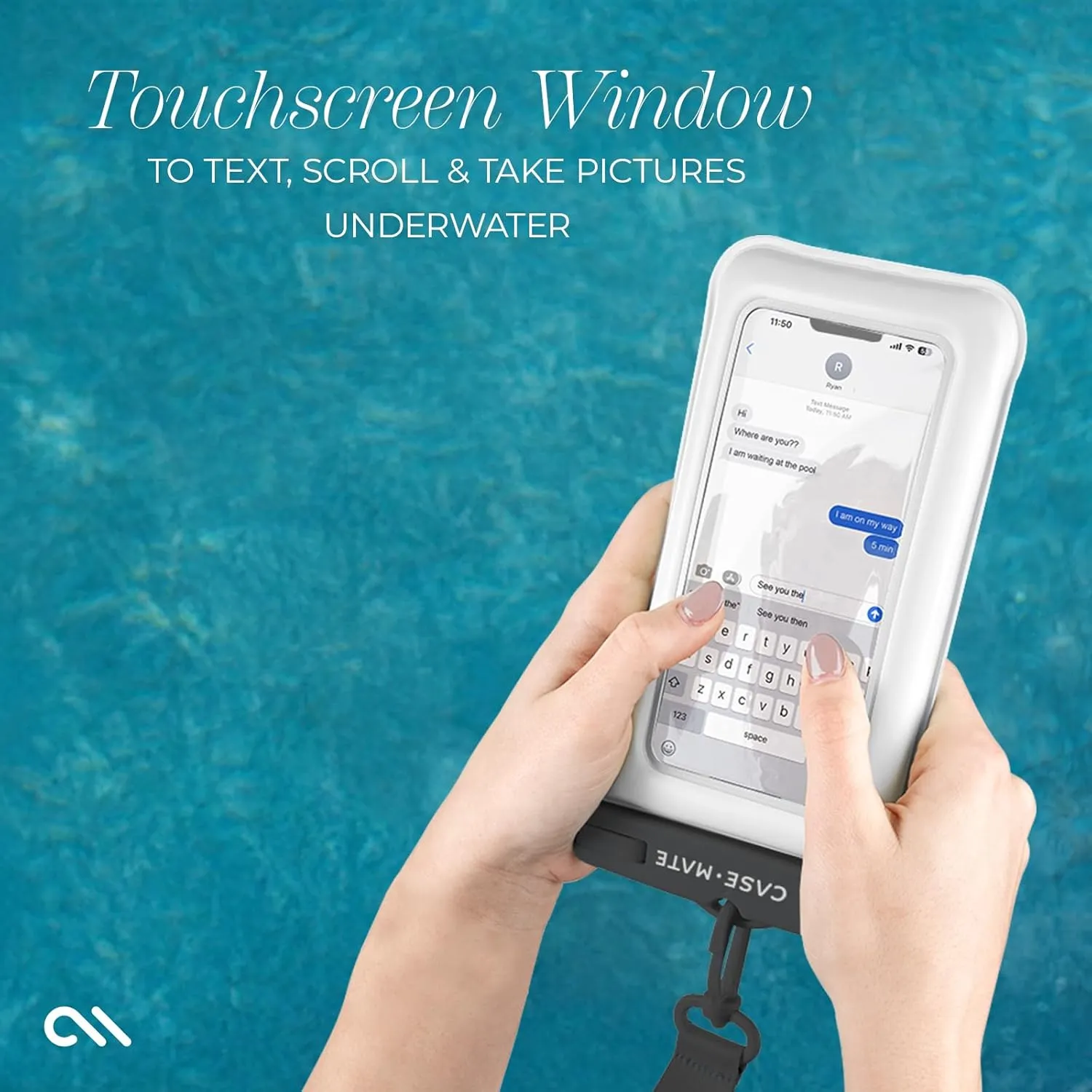 Case-Mate IP68 Waterproof Phone Pouch - Floating Waterproof Phone Case with Crossbody Lanyard - Beach Cruise Ship Travel Essentials - Compatible with All Devices - Touchscreen Friendly - Sand Dollar