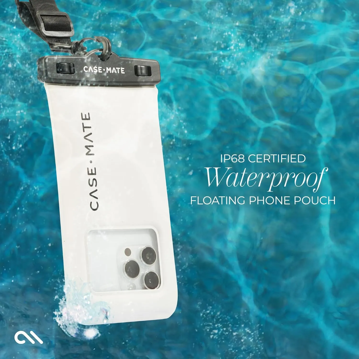 Case-Mate IP68 Waterproof Phone Pouch - Floating Waterproof Phone Case with Crossbody Lanyard - Beach Cruise Ship Travel Essentials - Compatible with All Devices - Touchscreen Friendly - Sand Dollar