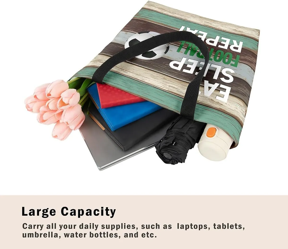 Castle Fairy Farmhouse Canvas Tote Bag for Adults Retro Wood Stripes Rustic Aesthetic Shoulder Handbags for Shopping Gym