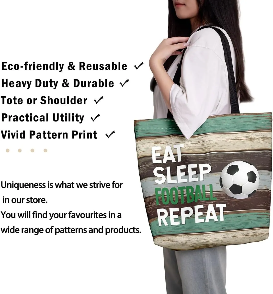 Castle Fairy Farmhouse Canvas Tote Bag for Adults Retro Wood Stripes Rustic Aesthetic Shoulder Handbags for Shopping Gym