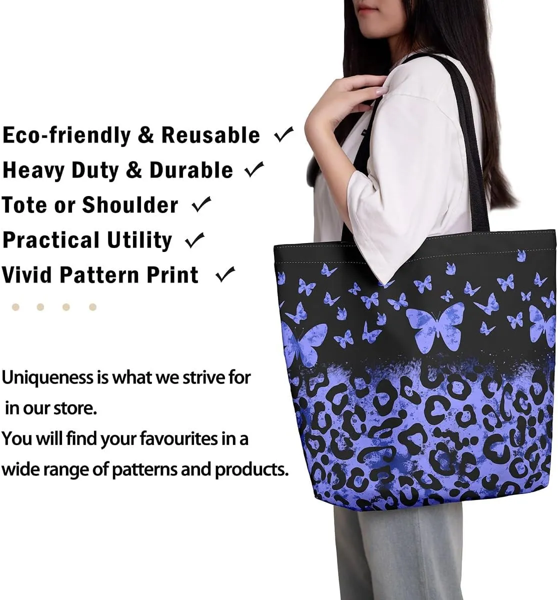 Castle Fairy Leopard Print Canvas Tote Bag,Bowknot Flower Aesthetic Shoulder Handbags for Shopping Gym